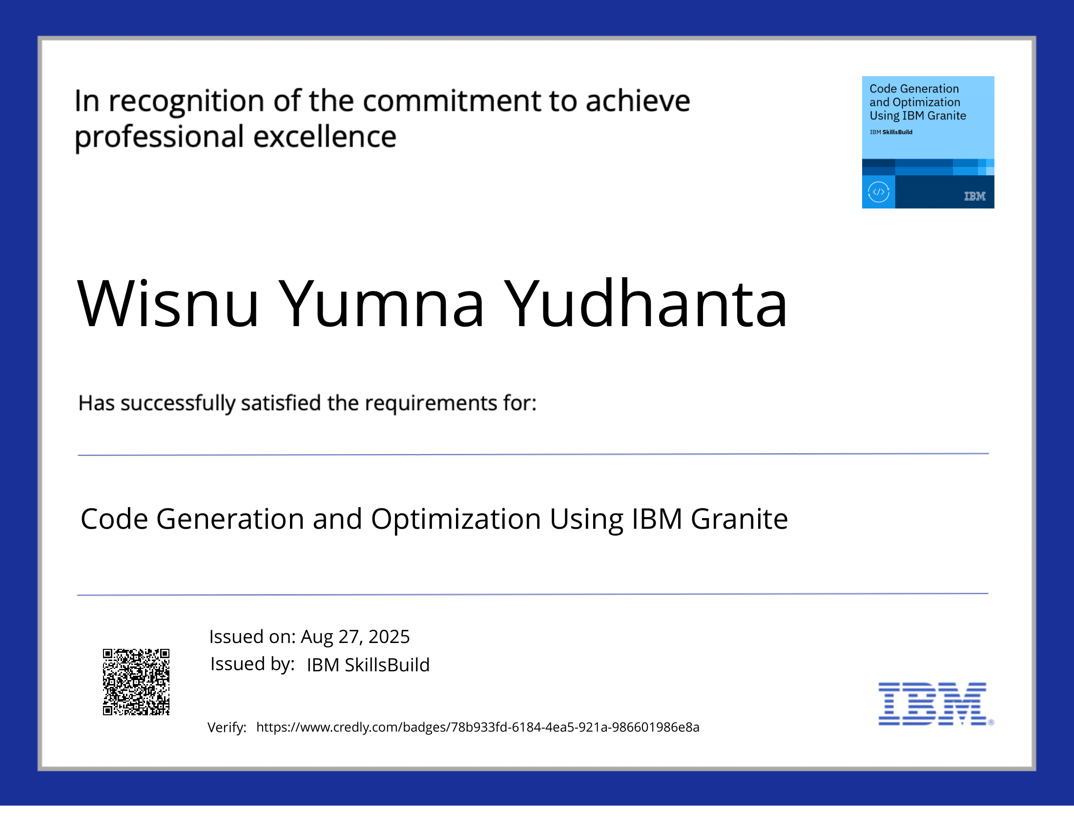 Code Generation and Optimization Using IBM Granite